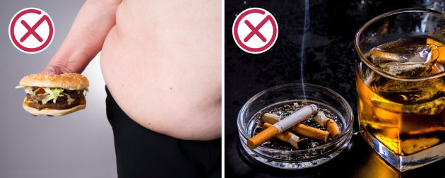 evitare di mangiare grassi e fumare